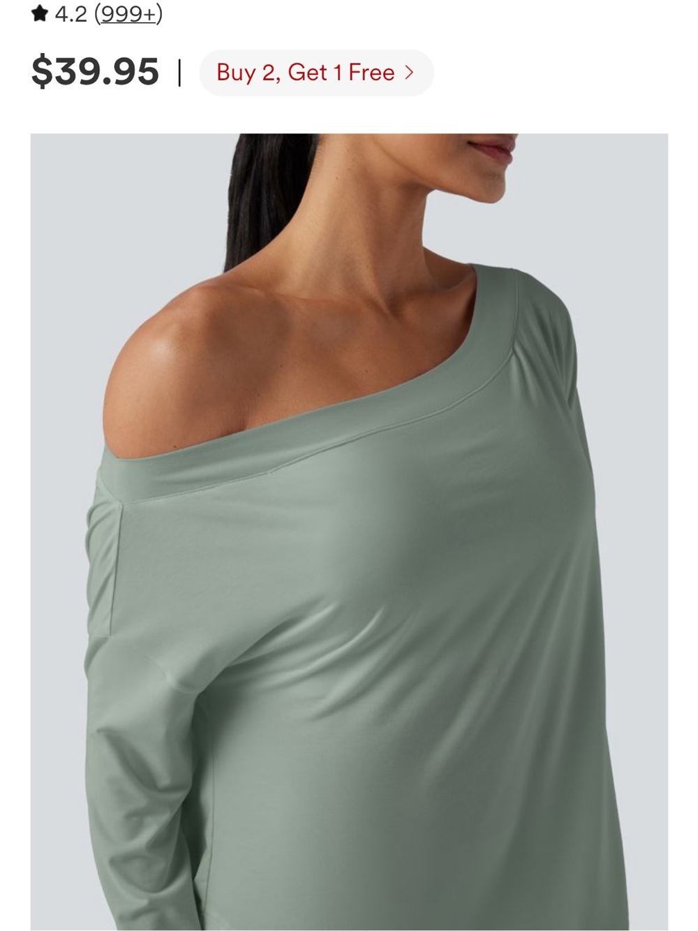 HALARA Sage Green Long Sleeve Dress
